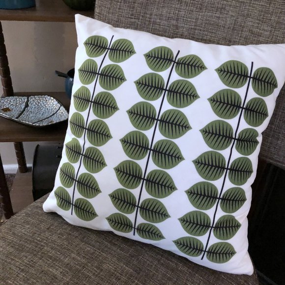 Retro Danish Modern Berså Mod Green  Scandinavian Throw Pillow - Picture 5 of 6